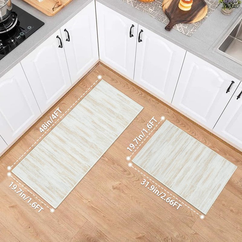 Kitchen Mats for Floor 2PCS, Washable Non Slip Kitchen Rugs Sets,Comfort Standing Rug,Neutral Abstract Absorbent Mat Runner for Kitchen, Floor, Home, Office, Sink, Laundry Living Room Bedroom