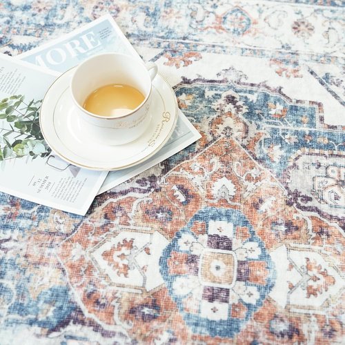 Hallway Washable Runner Rug - Vintage Soft Non-Slip Indoor Carpet for Entryway | 2'6'' x 12', Brick