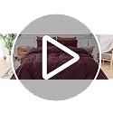 100% Washed Cotton Duvet Cover Set - Queen Size Burgundy 3-Piece Bedding
