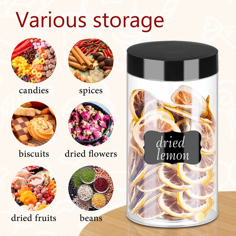 Hajoyful Plastic Jars with Lids 20Pcs 14 oz Clear Plastic Slime Storage Jars Containers with Airtight Leak Proof Black Plastic Screw On Lids Cylinder Clear Round Jar Food Grade Durable PET Jar