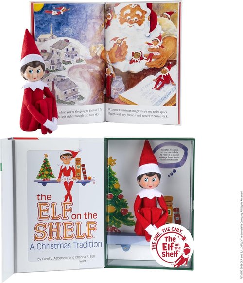 Elf on the Shelf | Christmas Tradition Girl Scout Elf with Blue Eyes - Illustrated Storybook & Keepsake Box Included