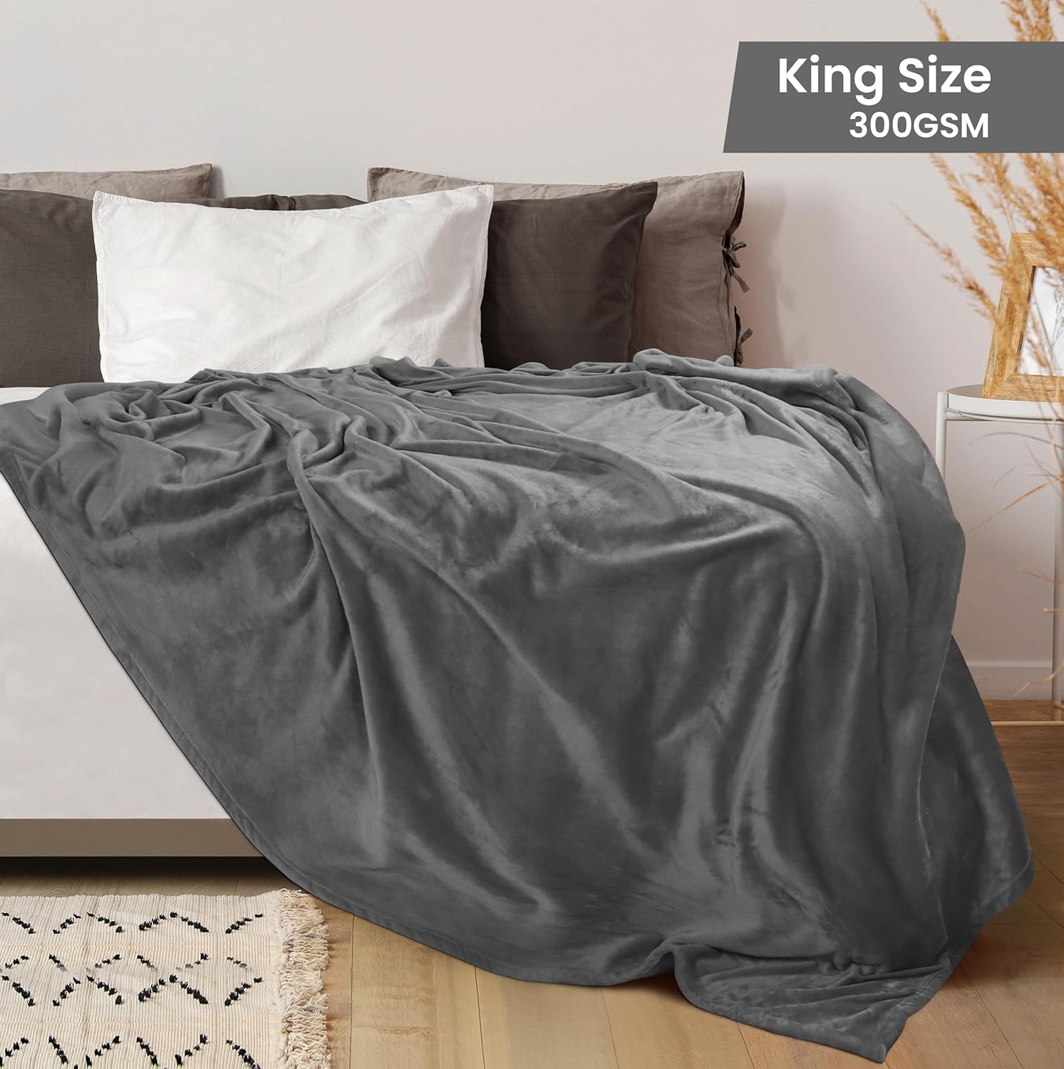 Utopia Bedding Fleece Blanket - Ultra Soft King Size Grey (90x102 Inches) | Cozy All-Season Microfiber Decor