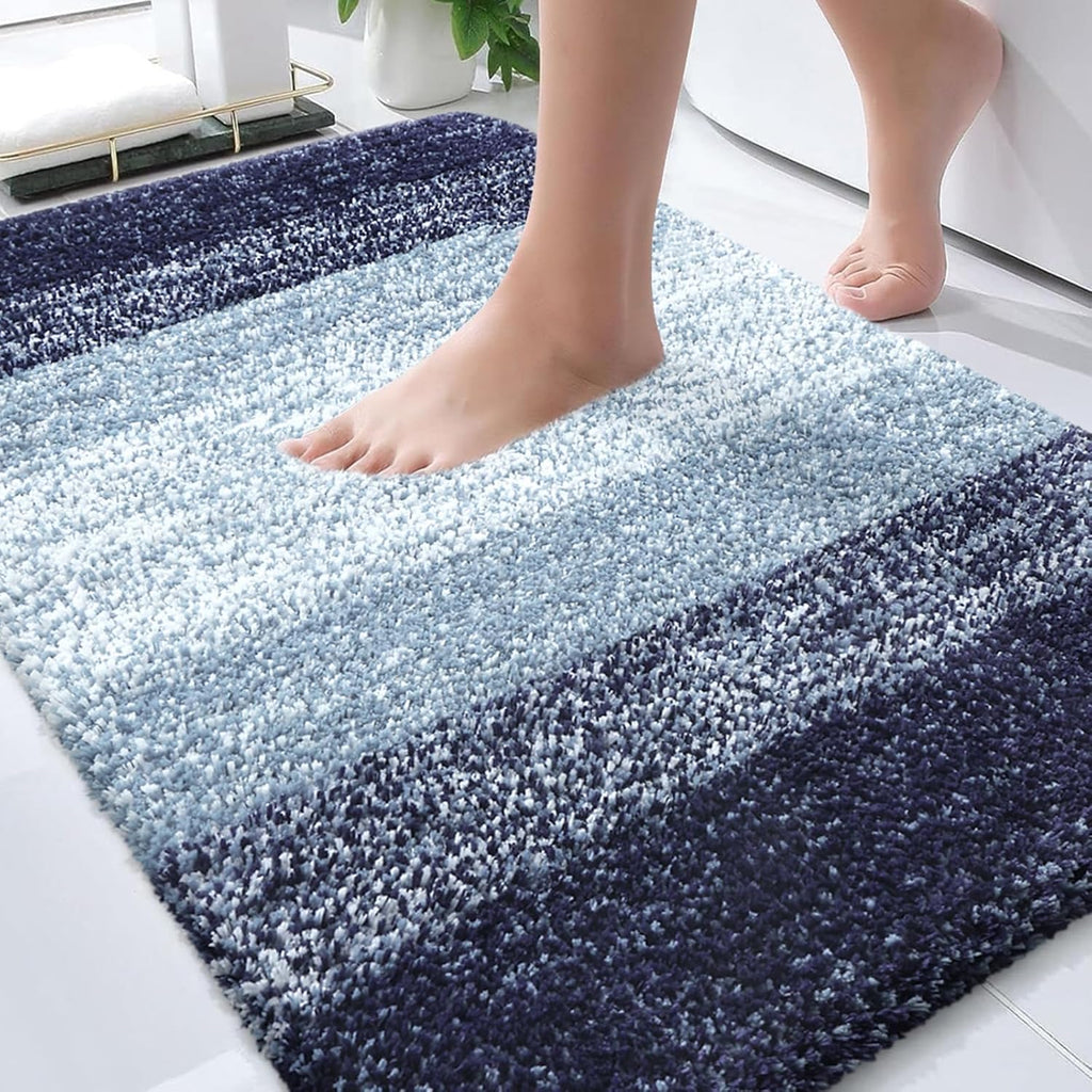 OLANLY Bathroom Rugs - Extra Soft Microfiber Mat | Quick Dry, Machine Washable, 30x20, Airy Blue