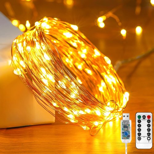 Ariceleo LED String Lights - 16.4ft Battery Operated & 65.6ft USB with 8 Lighting Modes