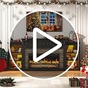 85-Inch Electric Fireplace TV Stand with Mantel and LED Lights
