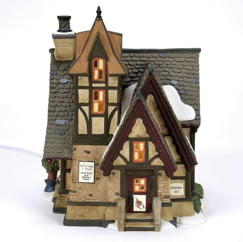 Department 56 Dickens Village | The Partridge and Pear Restaurant Lit Building - 7.68 Inch, Multicolor
