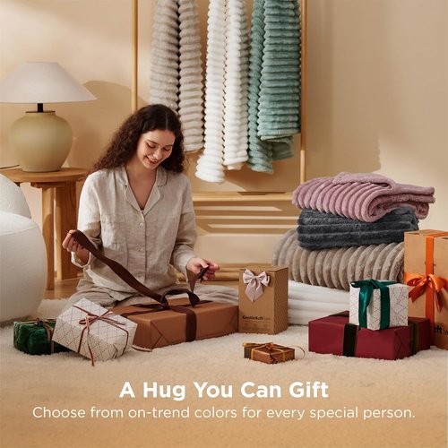 Bedsure GentleSoft Twin Blanket - Super Soft Cozy Grey Blanket for Women | 66x90 Inches