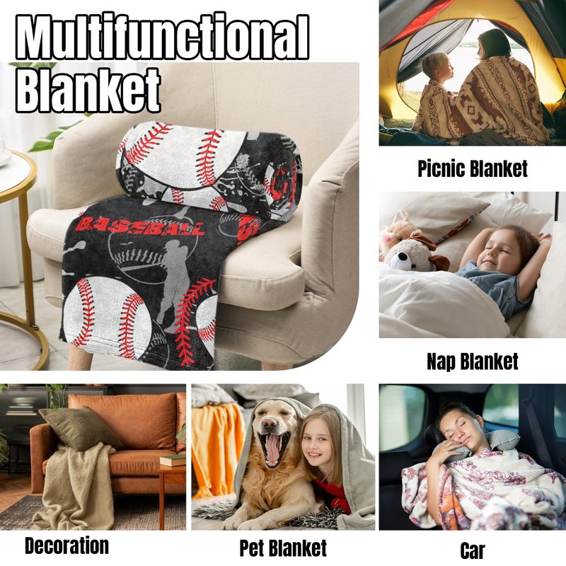 Soft Football Blanket for Boys Men, Room Decor Bedding 50x60 in