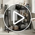 3-Tier Bathroom Ladder Shelf with Towel Rack and Storage Drawer