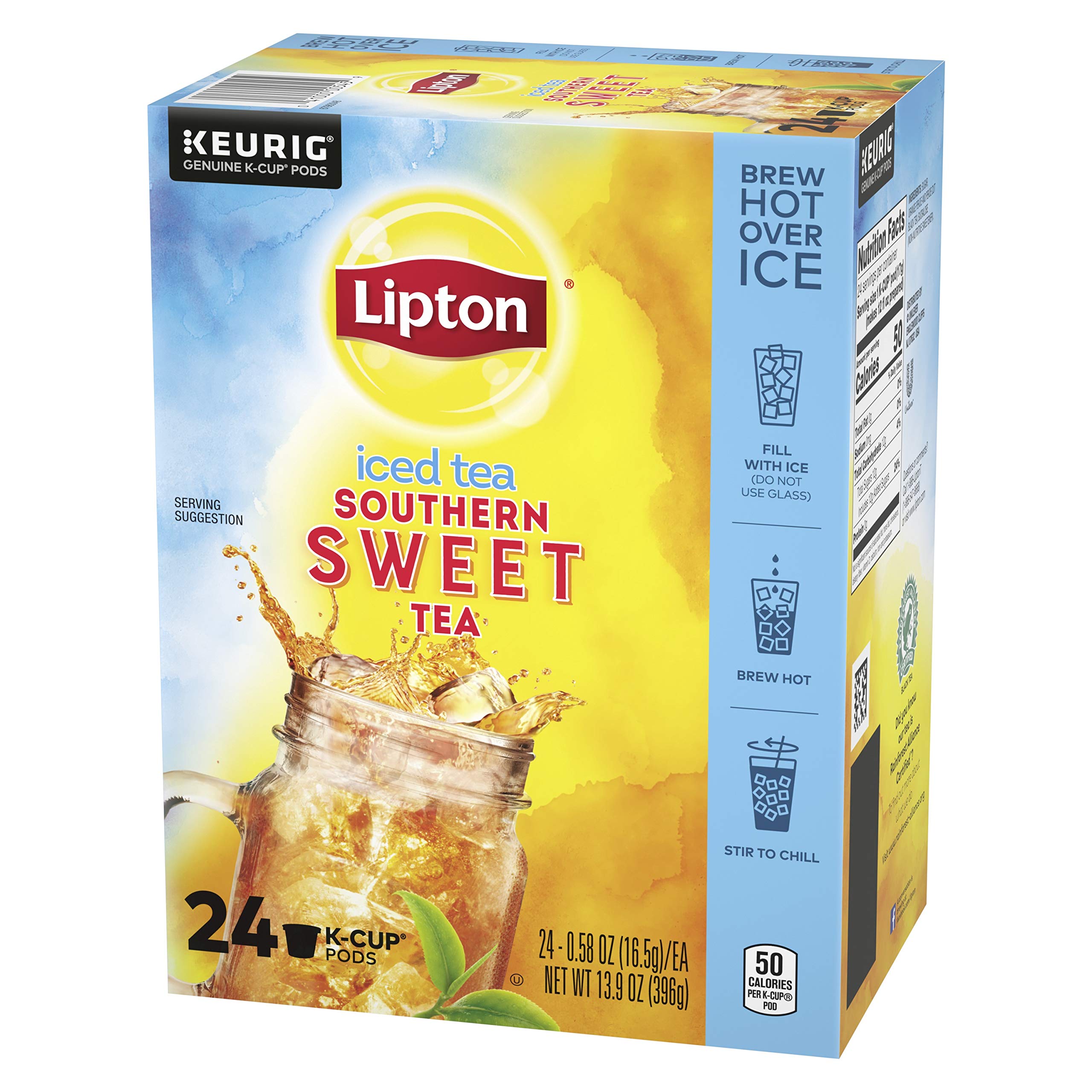Lipton Iced Tea K-Cups, Southern Sweet Black Tea, 24 Total K-Cup Pods