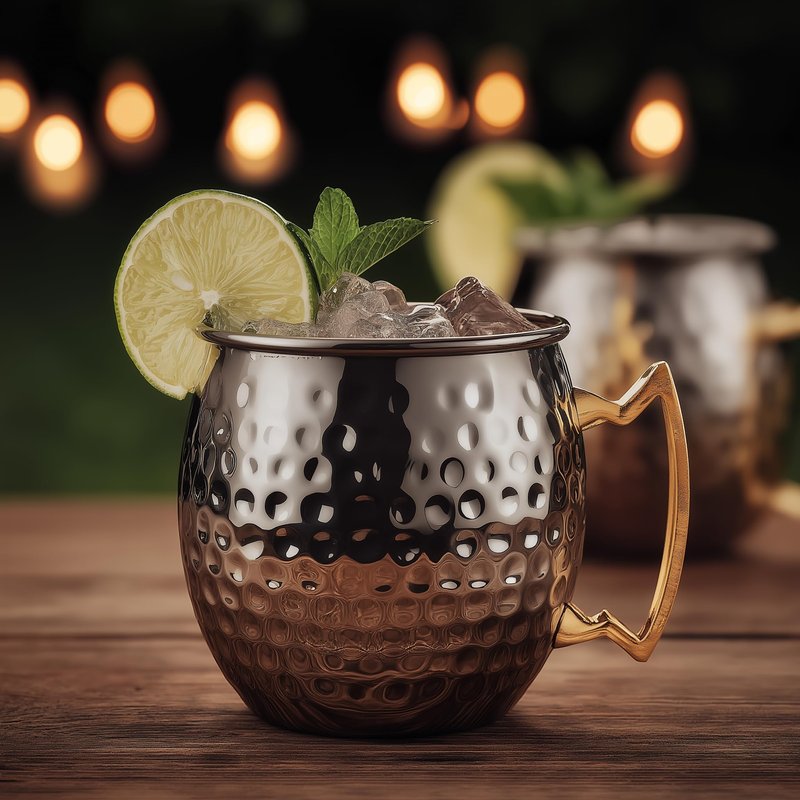 K&K Home Black Moscow Mule Mugs - 17oz Hammered Black Cups with Stainless Steel Lining - Set of 4 Black Mugs Perfect for Cold Drinks, Beer, Wine, Outdoors, Gifts and Parties