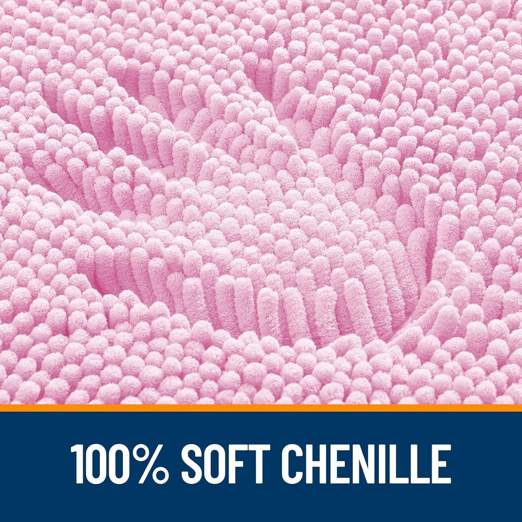 OLANLY Bathroom Runner Rugs - Extra Soft Chenille Bath Mats | Quick Dry, Machine Washable, 59x24, Pink
