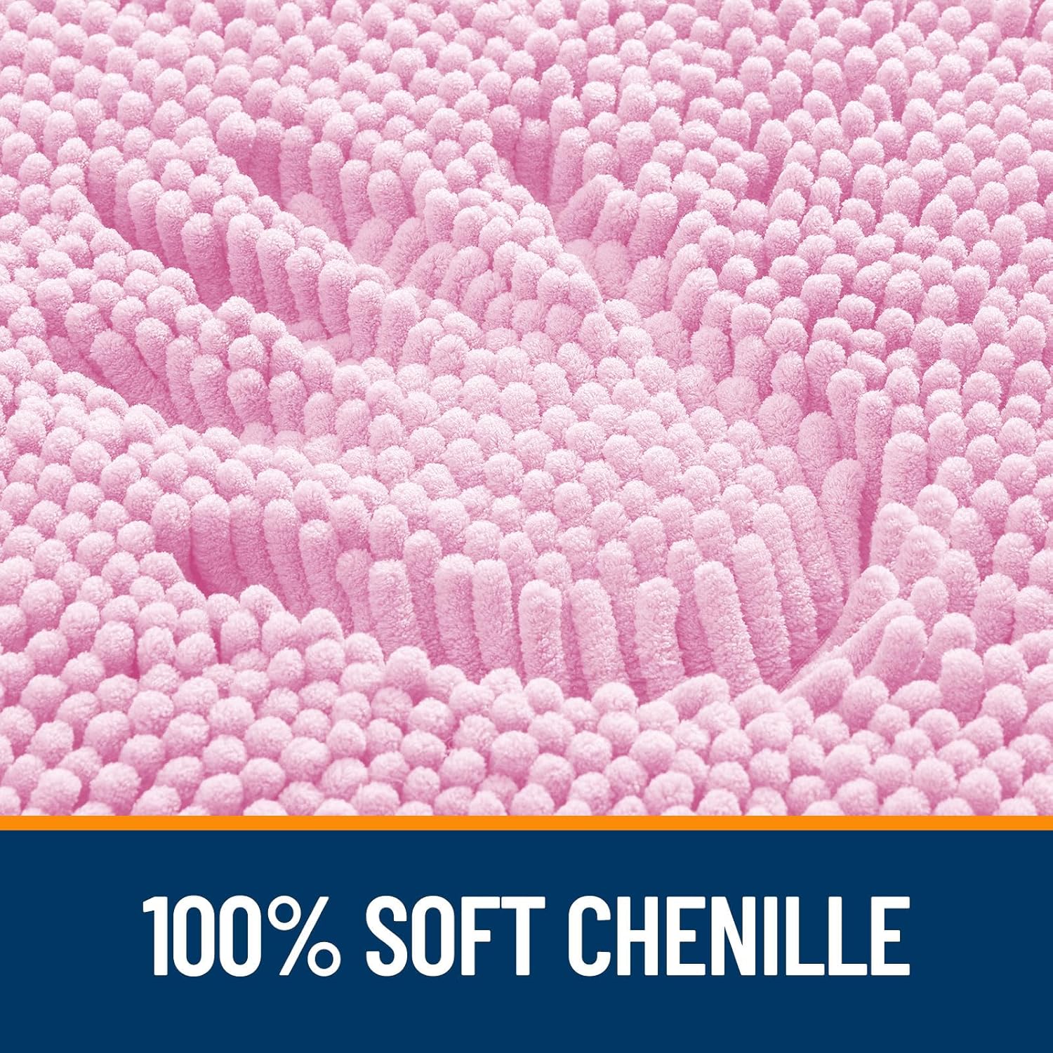 OLANLY Bathroom Runner Rugs - Extra Soft Absorbent Chenille | Quick-Dry Rubber Backing, 47x20, Pink