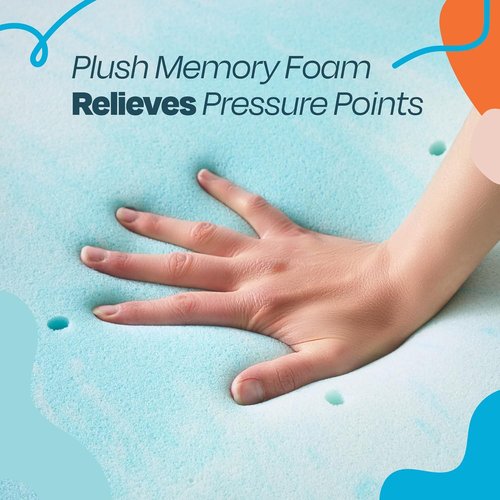 Linenspa 4 Inch Gel Memory Foam Mattress Topper - Full Size, Cooling & Pressure Relieving | CertiPUR Certified
