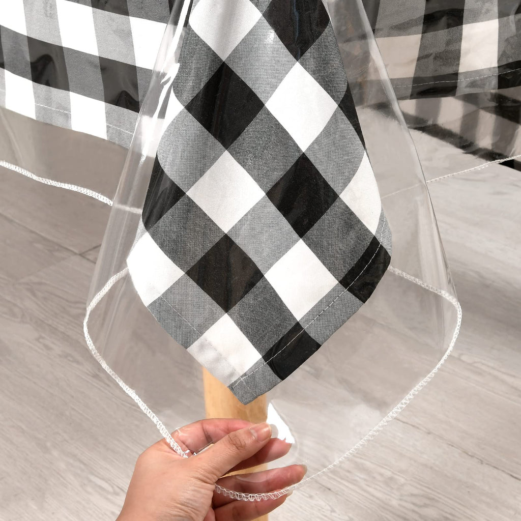 XWZO Clear Plastic Tablecloth Rectangle - 100% Waterproof Oilproof Stain Resistant Wipeable Vinyl Table Cloth, Transparent Cover Protector for Dining, Parties, 52 x 70 Inch