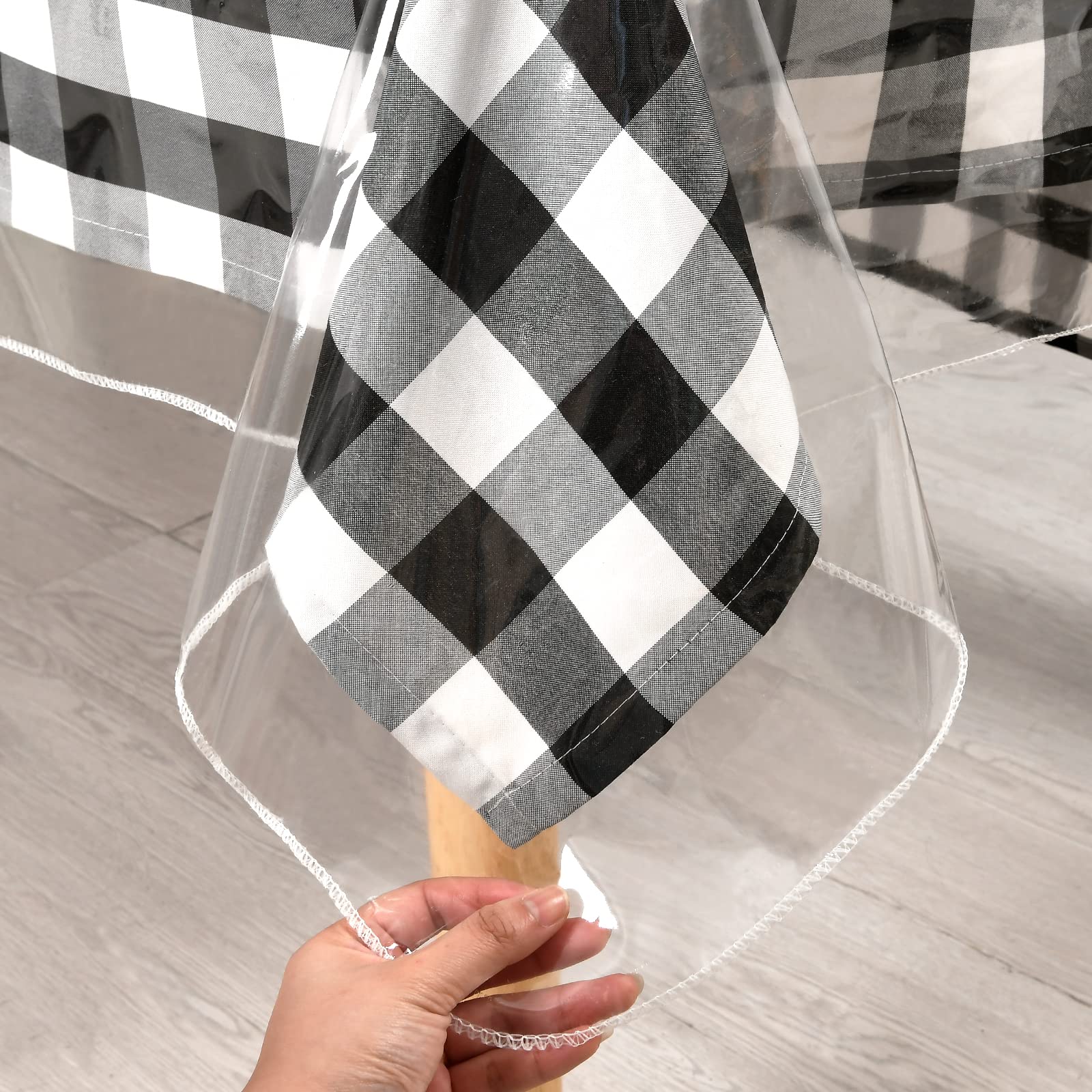 XWZO Clear Plastic Tablecloth Rectangle - 100% Waterproof Oilproof Stain Resistant Wipeable Vinyl Table Cloth, Transparent Cover Protector for Dining, Parties, 52 x 70 Inch