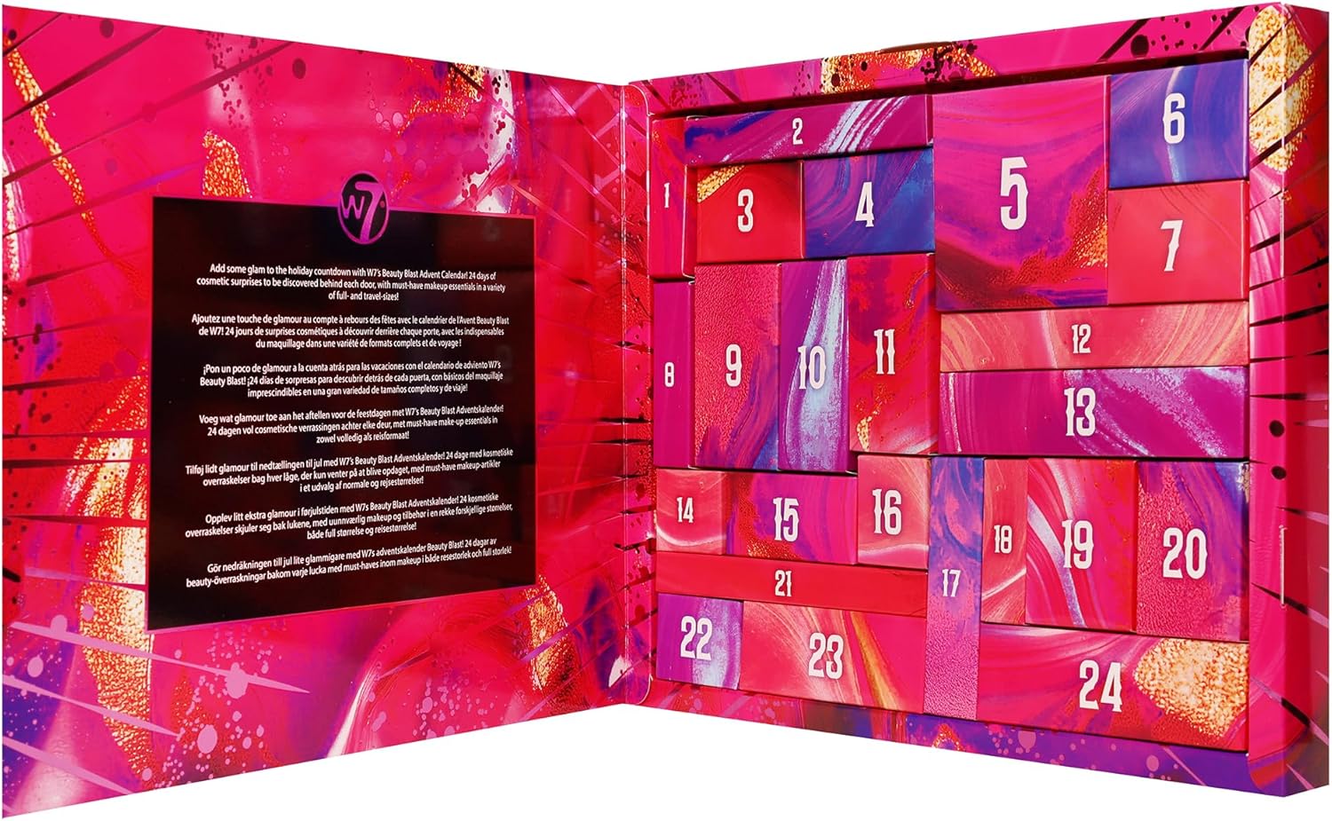 W7 Beauty Blast Makeup Advent Calendar 2025 | 24 Days of Cruelty-Free Surprises in Festive Box