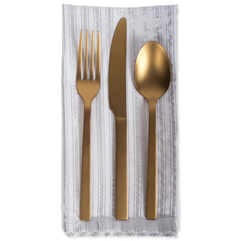 DII Hanukkah Tabletop Decoration Festival of Lights Celebration Décor, Napkin Set, 20x20", Silver Stripe, 6 Piece