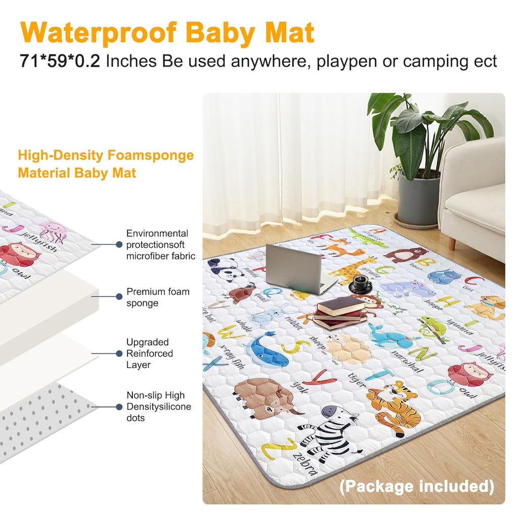 Premium Baby Playpen - Extra Large 71x60 Inches Activity Center with Mat & Safety Gate
