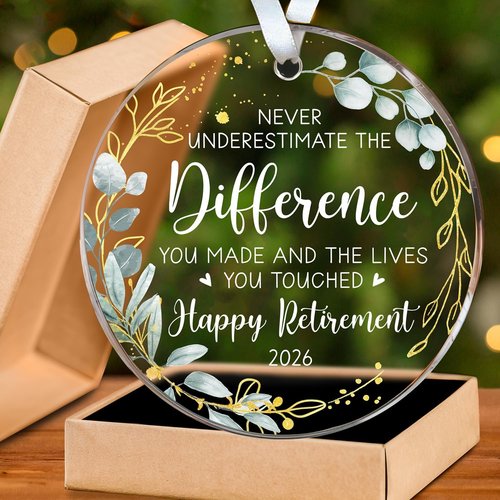 HEXMOZ Retirement Gift Ornament - Unique 2026 Keepsake for Women & Men | Perfect for Coworkers, Bosses, Teachers, Nurses