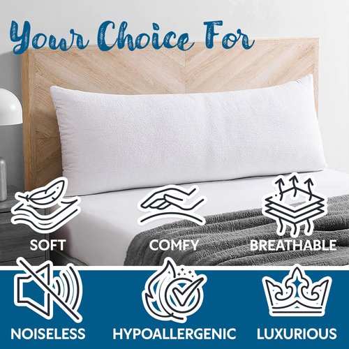 Guardmax Terry Cotton Pillow Protector with Zipper Standard Size - 2 Pack -100% Waterproof, Bed Bug Proof, Dust Mite Proof, & Hypoallergenic Pillow Covers - Premium Zippered Pillow Cases. (20 X 26)