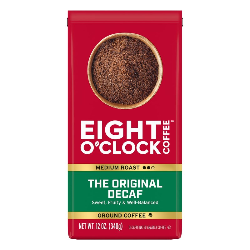 Eight O'Clock Coffee The Original Decaf Ground Coffee, Medium Roast, 12 Ounce (Pack of 6) - Sweet, Fruity, Well Balanced