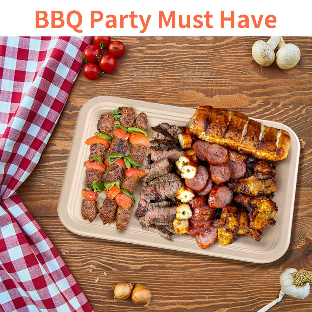 bloomoon 50 Pack 14 inch Disposable Crawfish Trays,Large Paper Plates 14 inch Food Trays Disposable for Seafood Lobster Crab BBQ, Crawfish Boil Party Supplies