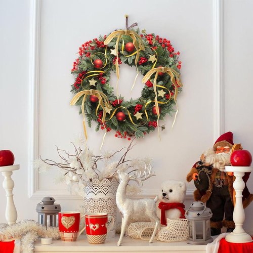 Fanfantoey Christmas Bows - 24 Pcs Velvet Tree Decorations | 5 x 7 Inch Khaki Bows