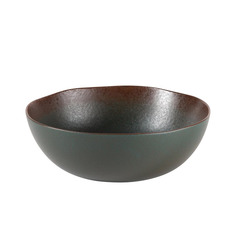 Bloomhouse - Two Time Oprah's Favorite Things Winner - Palermo Sun 2 Piece Serving Bowl and Oval Platter Stoneware Reactive Glaze Serveware Set - Agave Blue