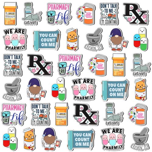 Flutesan 36 Pcs Pharmacy Gifts Magnets Pharmacy Technician Gifts Christmas Pharmacist Nurse Tech Appreciation Funny Medical Accessories Supply for Doctors Nurses Week Fridge Refrigerator Whiteboard