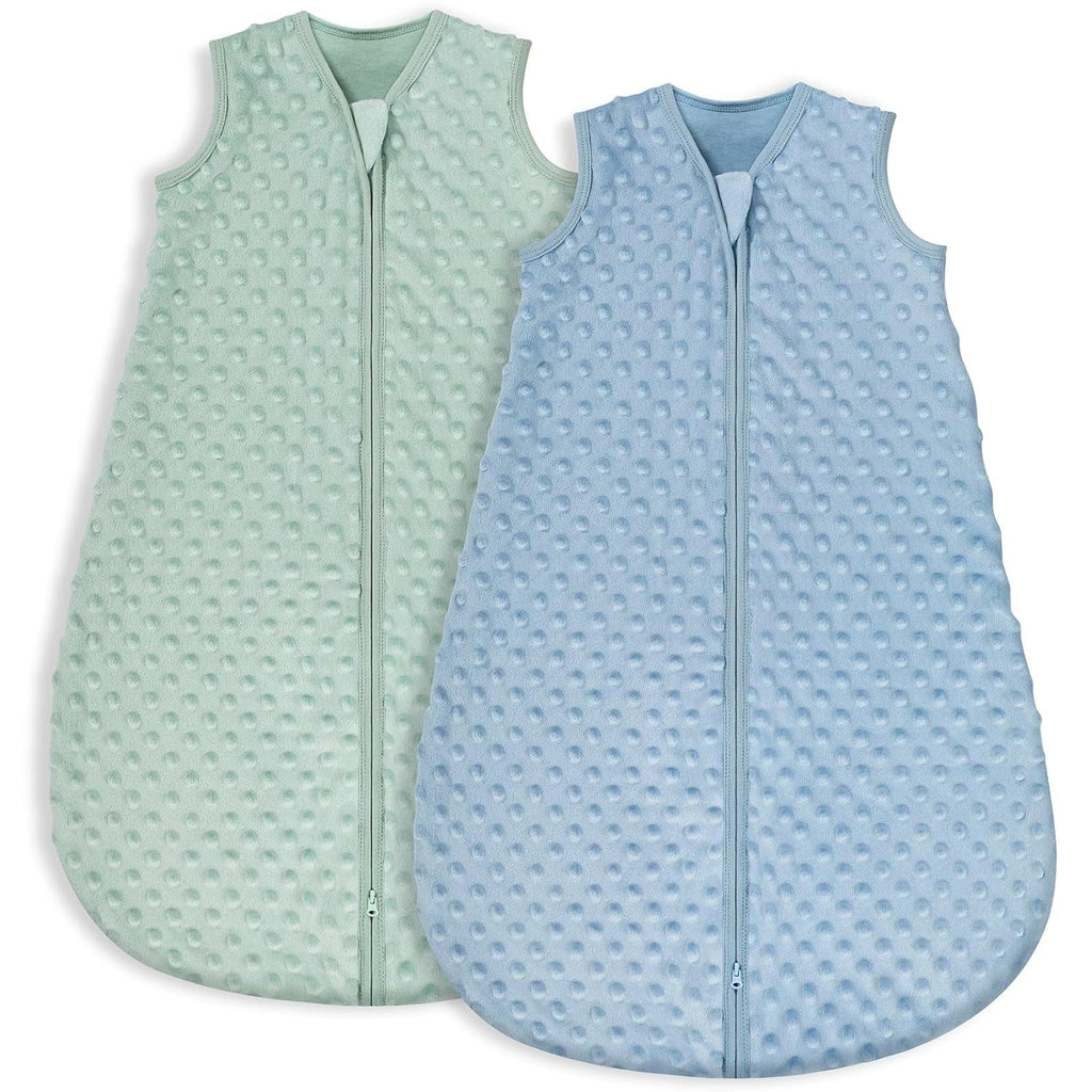Yoofoss Baby Sleep Sack - Fleece Wearable Blanket for 0-6 Months | Plush Dots, TOG 1.5, 2-Way Zipper