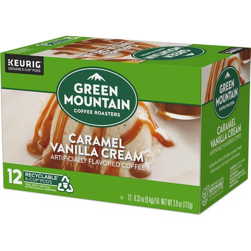 Green Mountain Coffee Roasters Caramel Vanilla Cream K-Cup Pods - Light Roast Coffee, 12 Count