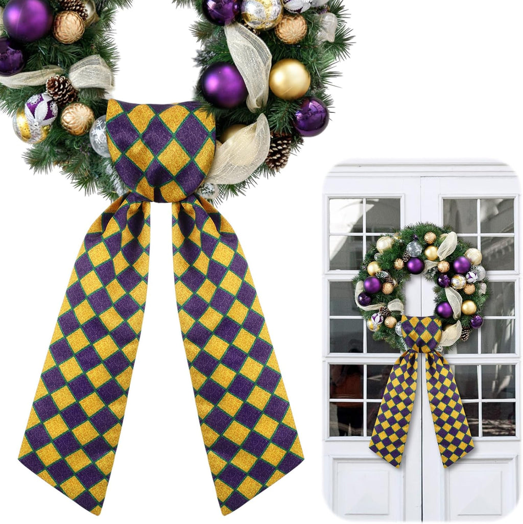VitalCozy Carnival Wreath Sash - Satin Embroidery Monogram Ribbon for Indoor/Outdoor Decor