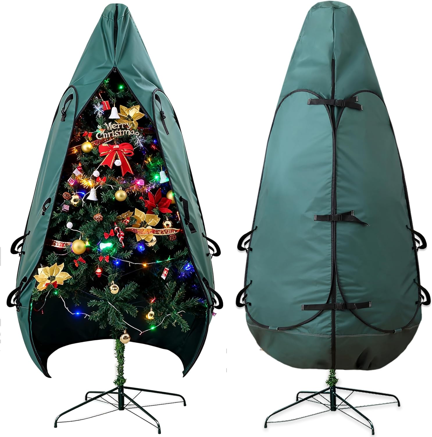 Upright Christmas Tree Bag - 9 Ft Storage Solution for 8-10 Ft Artificial Trees | Durable Cover