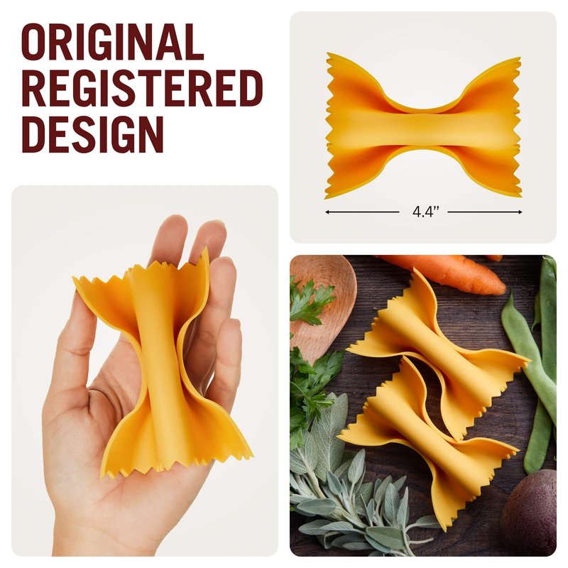 Monkey Business Farfalloni-Shaped Pot Holders – Mini Silicone Pinch Mitts | Fun Silicone Pot Gripper & Kitchen Gadget | Quirky Pasta-Inspired Kitchen Gadgets Collection