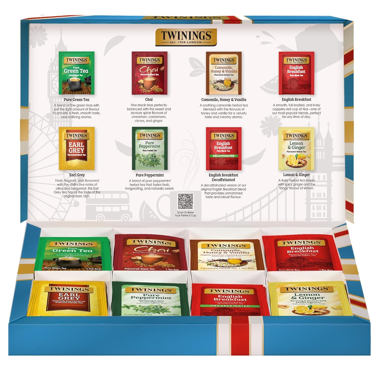 Twinings Tea Classics Collection - Variety Sampler Gift Box with 48 Tea Bags | Black, Herbal, Green & Chai Teas
