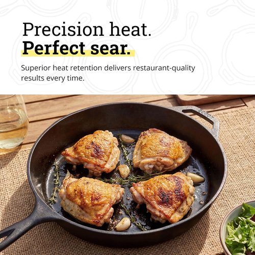 Lodge Cast Iron Skillet - 15-Inch Frying Pan for Even Cooking | Easy-Grip Handle, Non-Toxic & Durable