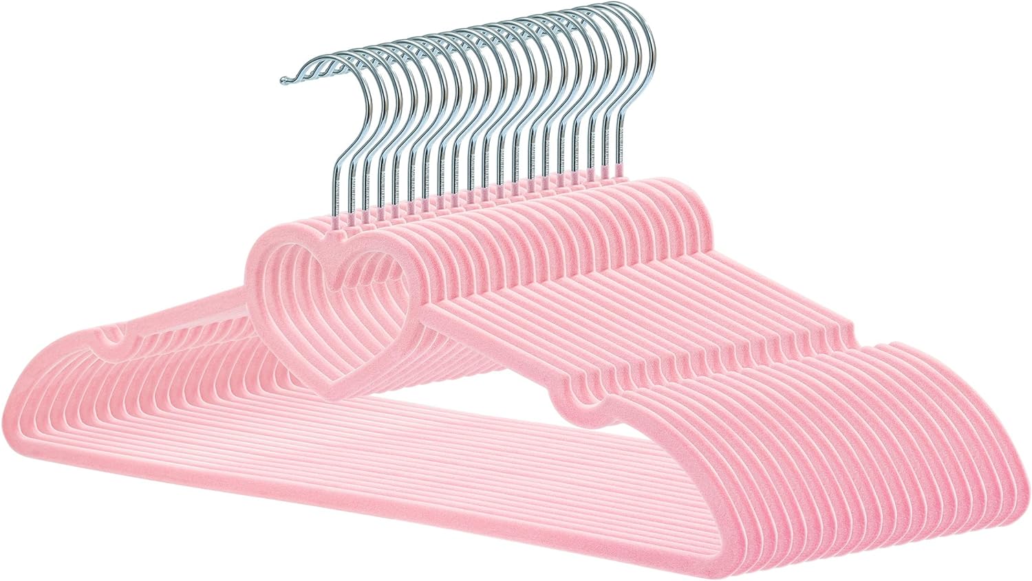 Velvet Hangers | 20-Pack Non-Slip Adult Hangers with 360° Swivel Hook - Durable & Stylish for Coats, Shirts, Dresses (Pink)