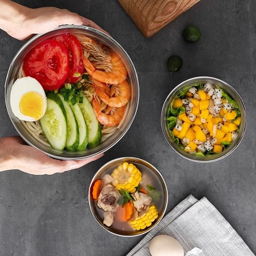Yanglonghui Heat Insulated Stainless Steel Bowls, SUS 304, Double Walled Multipurpose, Perfect Snack Bowls for Serving Ice Cream or Hot Soup, Cereal, Rice, Noodles, Salad (2, 50 ounces)