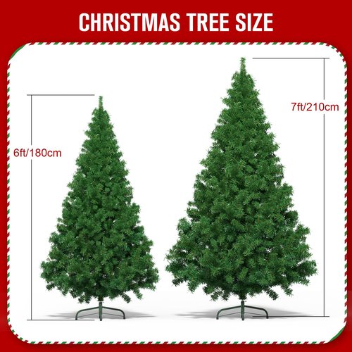 6 Ft Artificial Christmas Tree for Home, Office and Party Decoration, Holiday Xmas Tree with 1000 Branch Tips, Metal Hinges & Foldable Base