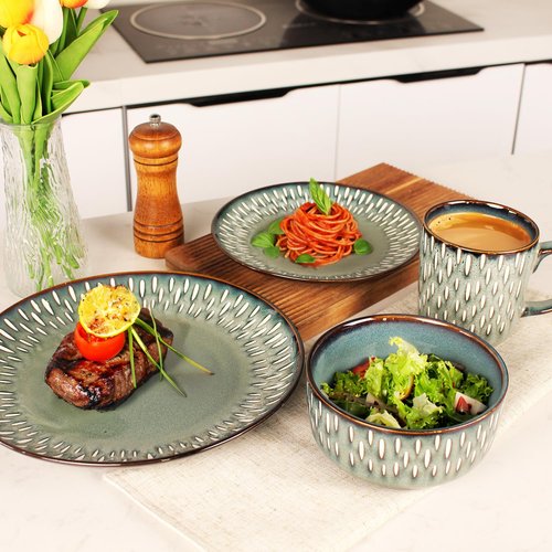 jinsongdafa 7.9-Inch Porcelain Plates Set, for Appetizer, Dinner Plates, Salad, Dessert, Snacks, Serving Plate Set of 6, Microwave and Dishwasher Safe, apply Home, Restaurant