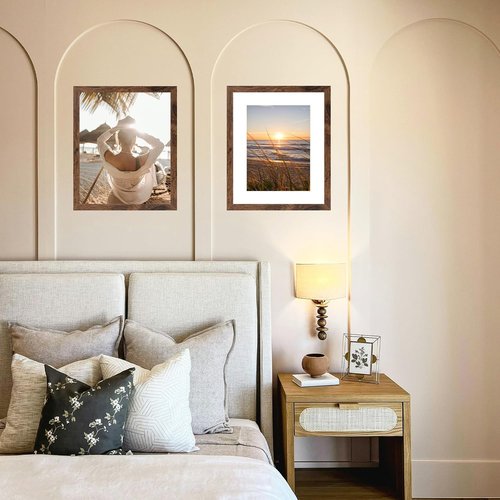 Deep Brown 11x14 Picture Frame by [Brand Name] - Display 8x10 with Mat or 11x14 Without Mat