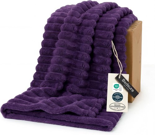 Bedsure GentleSoft Purple Fleece Blanket - Cozy Soft Throw for Couch, Perfect Gift for Women | 60x80 Inches