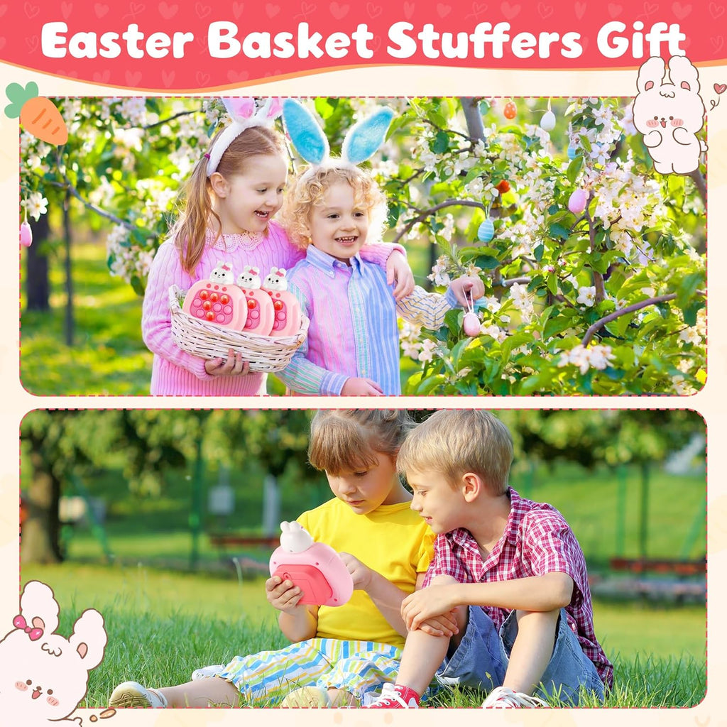 Skiennix Easter Bunny Pop Push Game - Sensory Fidget Toy for Kids | Light-Up Fun for Easter Baskets