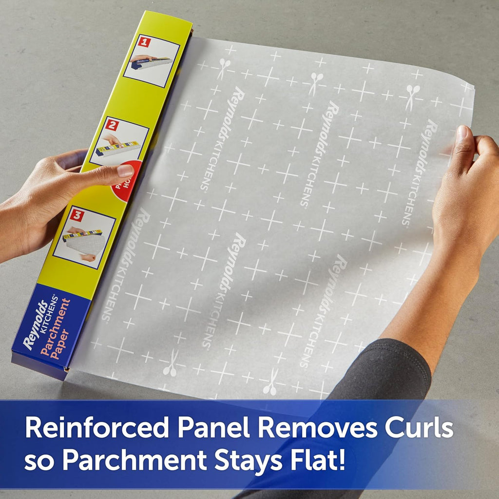 Reynolds Kitchens Parchment Paper Roll - Non-Curling Baking Paper, Oven Safe to 425°F | 36ft x 15in