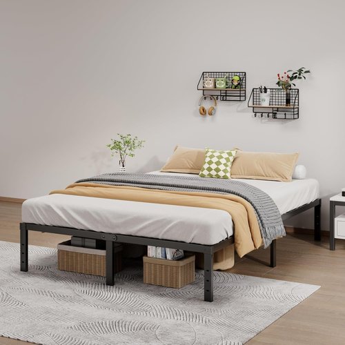 LUMUNANCE Full Size Metal Bed Frame - 14 Inch Heavy-Duty Platform with Underbed Storage, Easy Assembly