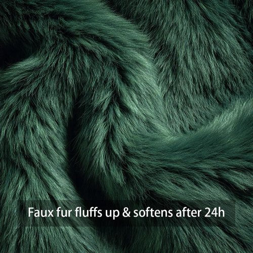 4TH Emotion Christmas Trees Decorative Pillow Covers 18x18 Set of 2, Green Soft Plush Faux Fur Farmhouse Throw Cushion Cases for Xmas Winter Holiday Home Decor