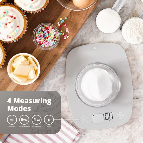 Greater Goods Food Scale - Digital Kitchen Scale with 1g Precision, Easy-Tare & Quick Conversion | Slim, Durable & Portable Design for Cooking & Baking