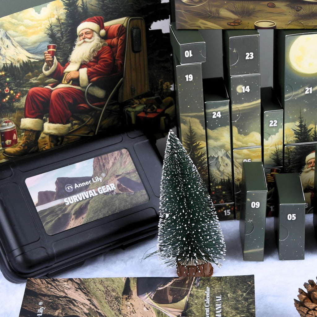 Survival Advent Calendar - 24-Day Countdown Kit for Men & Teens | Perfect Xmas Gifts for Outdoor Adventures