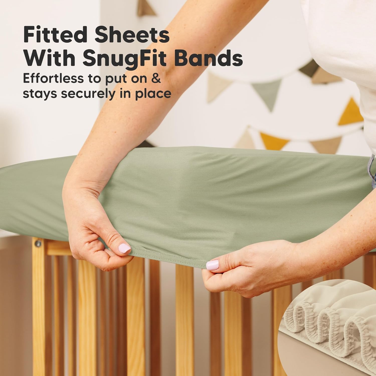 Skiennix 2-Pack Waterproof Crib Mattress Protector - Soft Quilted Cotton, 52" x 28", Machine Washable, Easy Fit